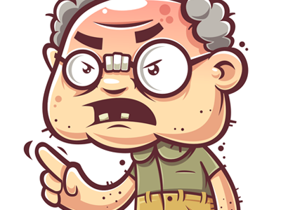 Grandfather character evil funny game grandfather illustration vector
