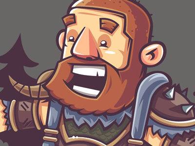 Dwarf Hunter character dwarf fan art funny game hunter illustration league legends smile vector warrior