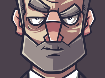 Gunman businessman character funny game gunman illustration man vector