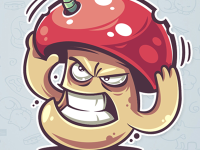 Amanita amanita character funny game illustration mushroom stickers telegram vector
