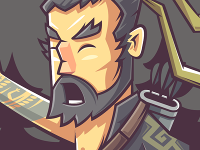 Hanzo character funny illustration overwatch vector warrior