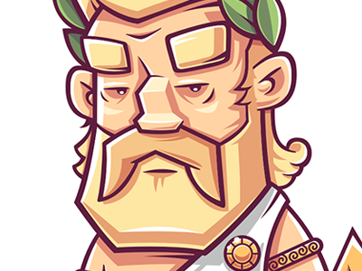 Zeus beard character funny game illustration vector zeus