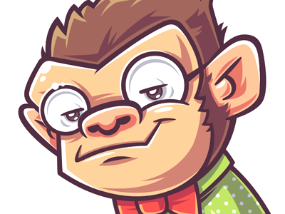 Monkey character funny game illustration monkey vector