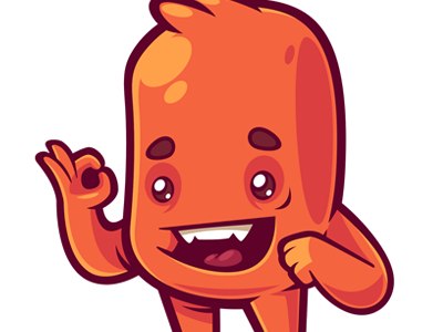 Oscar character funny game illustration laughter orange smile vector