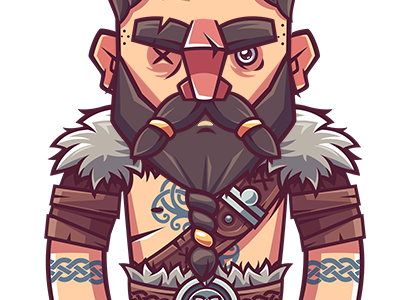 A set of barbarians barbarians beard character funny game illustration vector warrior