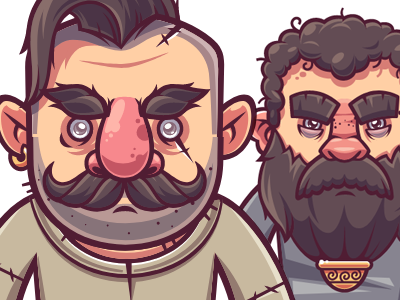 Barbarians barbarians beard character funny game illustration vector warrior