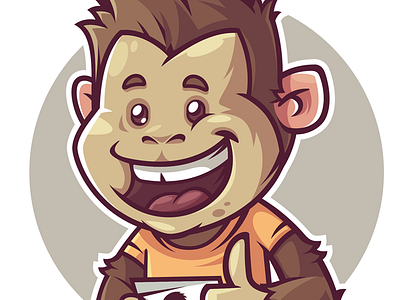 Funkey Monkey character funny game illustration monkey vector