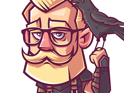 Odyn barbarians beard character funny game glasses hammer illustration vector viking warrior