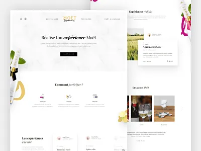 Moet Experiences landing branding clean home landing layout luxe minimal page typography ui ux website