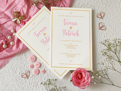 Wedding invitation mock-up announcement beautiful design designer editable elegant engagement floral graphic invitation invite layered lovely mockup photoshop pink psd romantic rose wedding