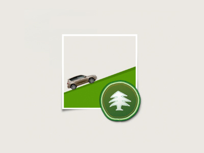 Scout Badge Button 4x4 badge button car cta fabric green illustrator offroad photoshop scout badge stitching tree