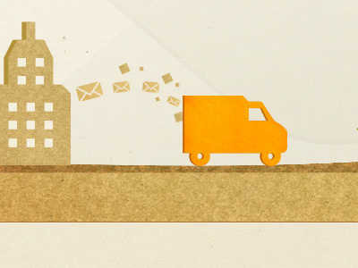 Paper-based illustration brown paper building envelope letters logistics office paper texture van