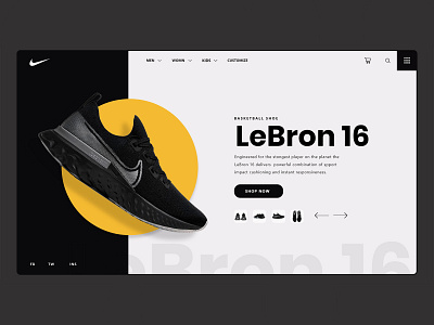 Nike React Infinity Run Flyknit adobe xd adobexd clean design designer99studio header nike online shop shoe shoes ui ux