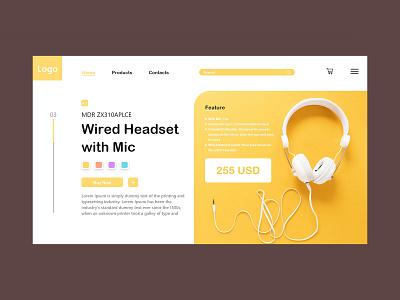 Beats Headphone clean concept design designer99studio headphone product ui uidesign webdesign yellow