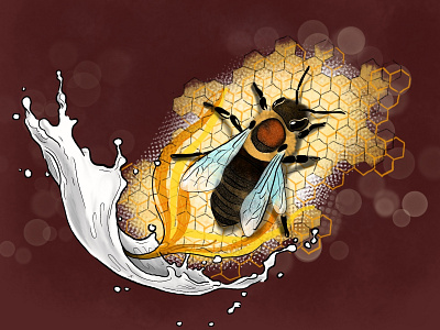 Milk and Honey editorial art illustration procreate