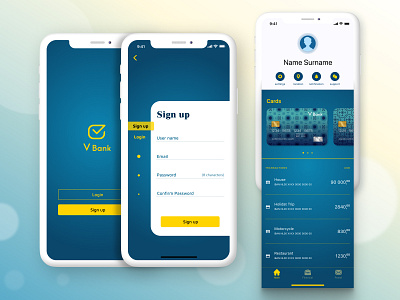 V Bank | Mobile app app banking concept design mobile ui ux