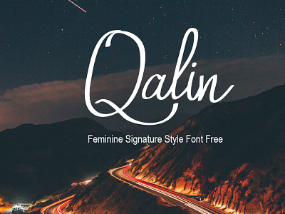 Qalin Feminine Signature Style Font Free font freebies freefont typogaphy