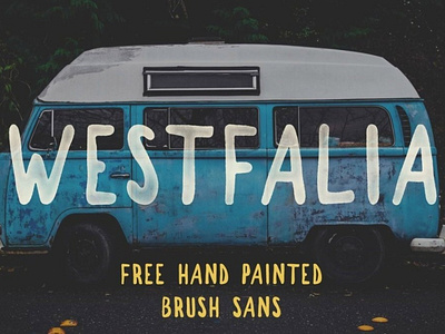 Westfalia Hand drawn painted brush Font Free font freebies freefont typogaphy