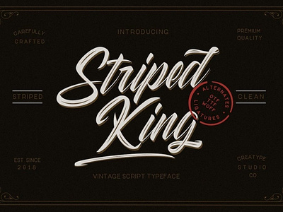 Striped King moderN vintage Font Free