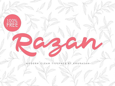 Razan Hand-drawn script typeface font Free