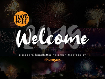 Welcome 2019 Modern handlettering font Free