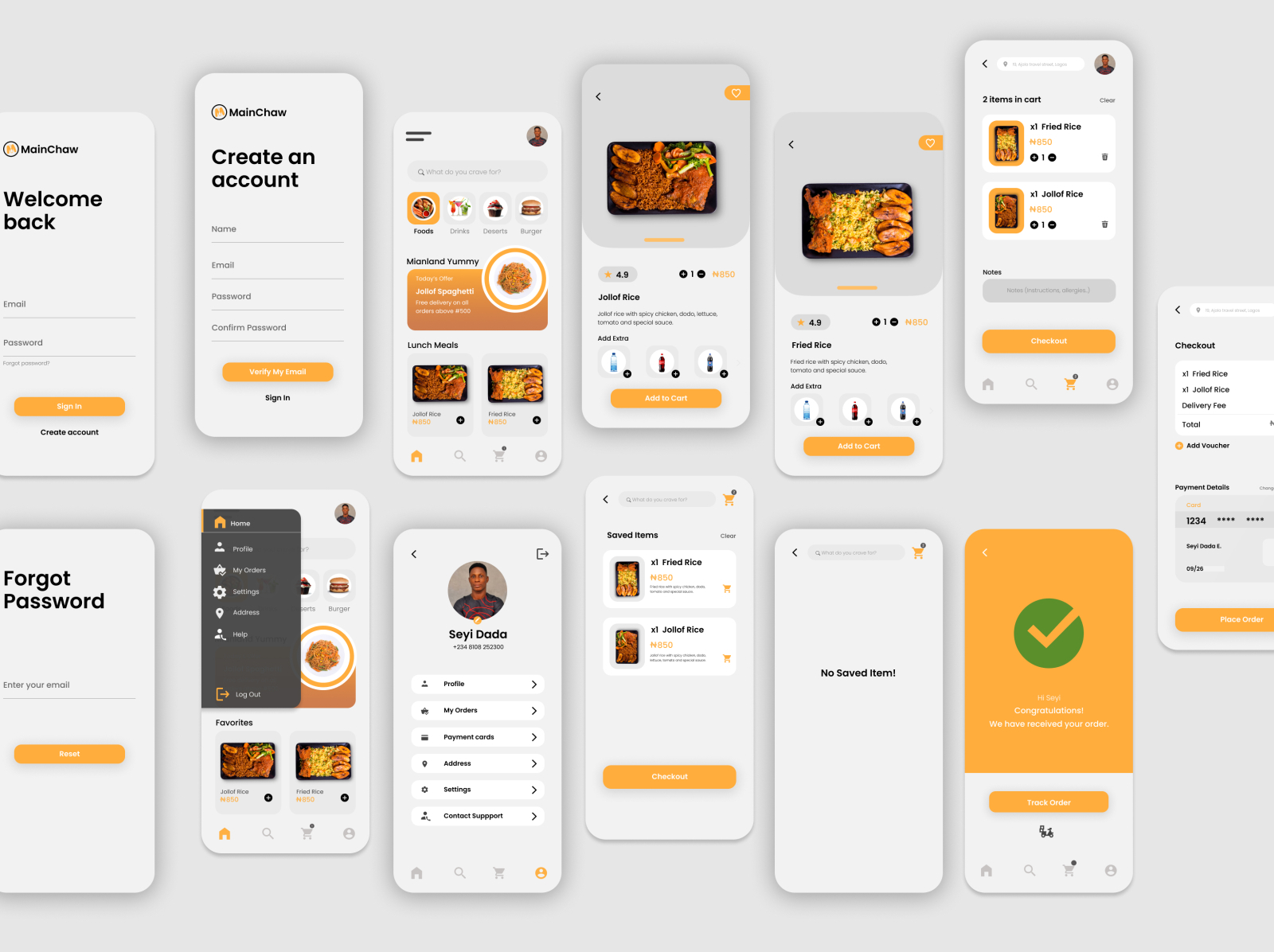 Food Ordering App UI - MainlandChaw by Oluwaseyi Dada on Dribbble