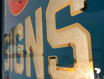 Gold leaf detail =) branding design gold leaf handlettering lettering process sign painting typography