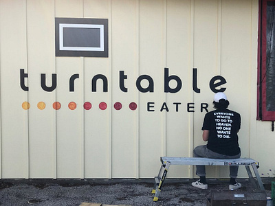 Turntable Eatery logo painting branding design sign painting