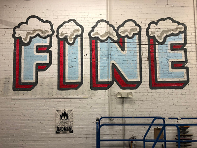 Icy caps for Fine Southern Gentlemen mural screenprinting sign painting