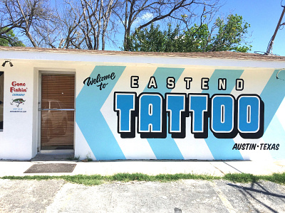 Store Front Mural for Tattoo Shop branding sign painting tattoo