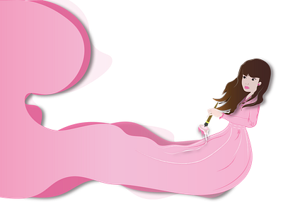 Designer Girl beautiful branding design designer dribble floating girl hair illustration logo painter pink