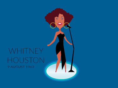 Whitney Houston diseño ilustración tipografía vector web