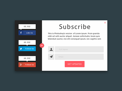 Newsletter Subscription Form (PSD) newsletter form subscription form ui kit