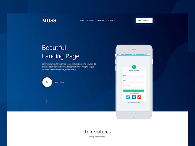 Moss - App Landing Page app design landing sujonmaji uiux web