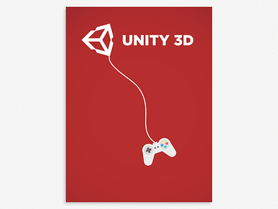 UNITY 3D gaming joystick poster print red unity unity 3d