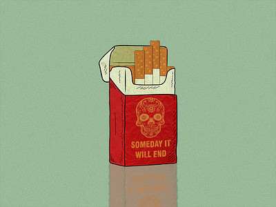 Cigarette Pack art cigarette pack death design illustrator skull vector