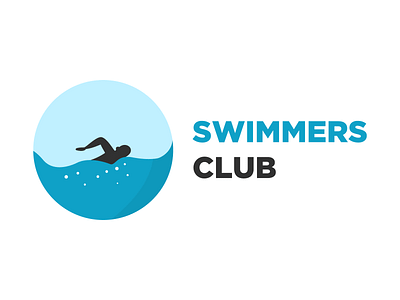 Swimmers Club Logo brand branding color colors illustration logo logotype type