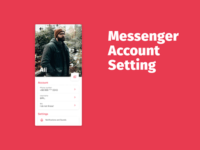 Messenger Account Setting 007 account app iran messenger red setting ui