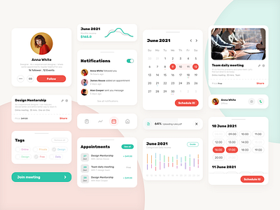 scheduling platform mobile components app booking branding components concept design event ios matrial design meeting minimal mobile saas scheduling ux