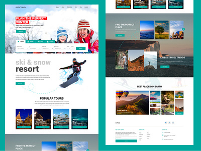 Travel agency full landing page agency landing page skating tour travel agency website winter