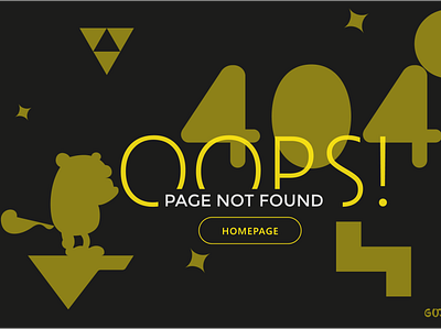 404 Page Design 404 404 error 404 error page 404 page black and yellow design illustration typography ui user interface vector web web design website