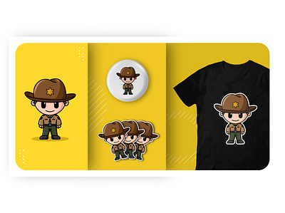 sheriff badge character design icon illustration logo mascot police sheriff sticker t shirt vector