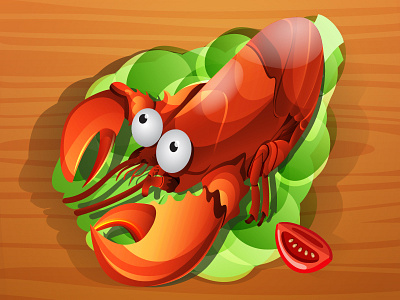 Lobster icon character creature design game illustration illustrator lobster scared sea wood