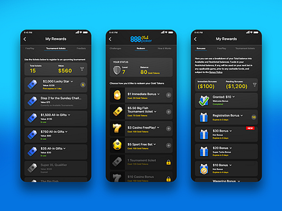 Loyalty Concept Design darkmode design games gifts mobile poker redeem rewards uidesign