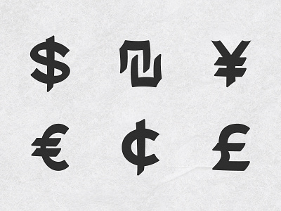 Currencies Typefaces caligraphy currencies font symbols typeface typography vector