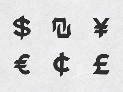 Currencies Typefaces