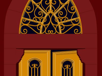 9 shimo'n st. doors illustrator jerusalem old vector