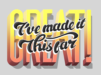 Lettering #2 3d cursive lettering positive thinking procreate sans serif title