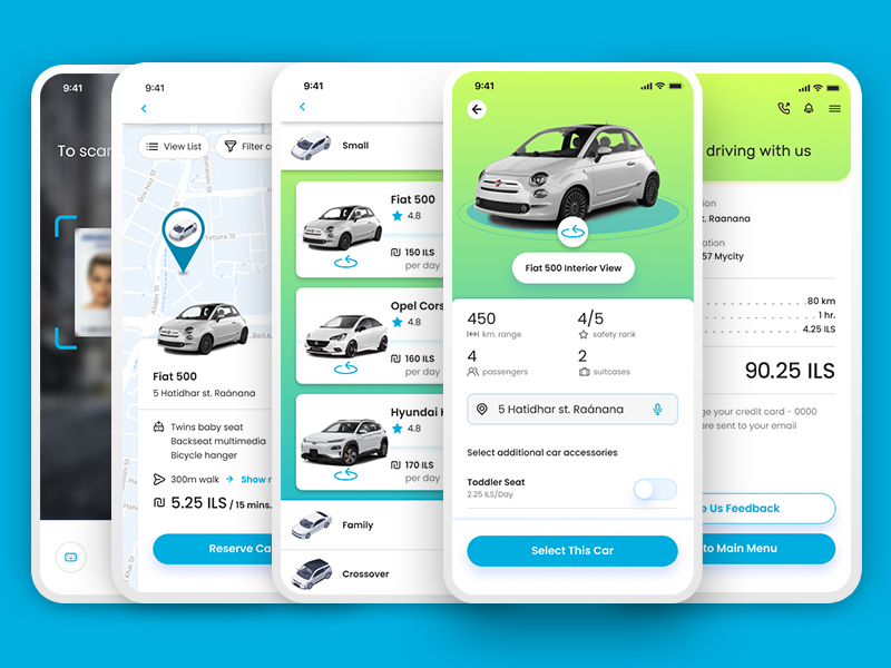 Weelz - Car Rental Application by Ruth Gommershtadt on Dribbble