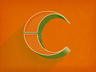 The C allcaps carrot dropcap font lettering letters orange typography